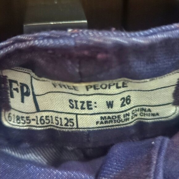 Free People Purple Aztec Tribal Print Skinny Jeans - Size 26 Great Condition - Picture 2 of 4
